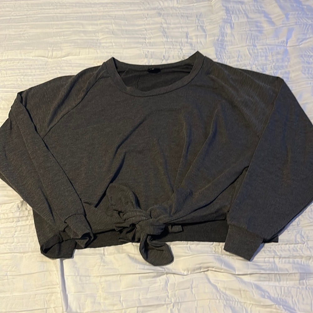 Oversized Tied Long Sleeve Top